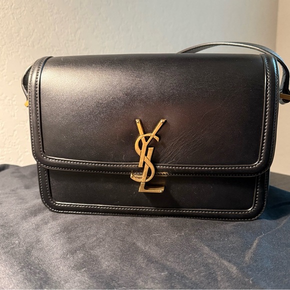 Yves Saint Laurent Medium Solferino Black Leather with Gold Hardware - Picture 2 of 12